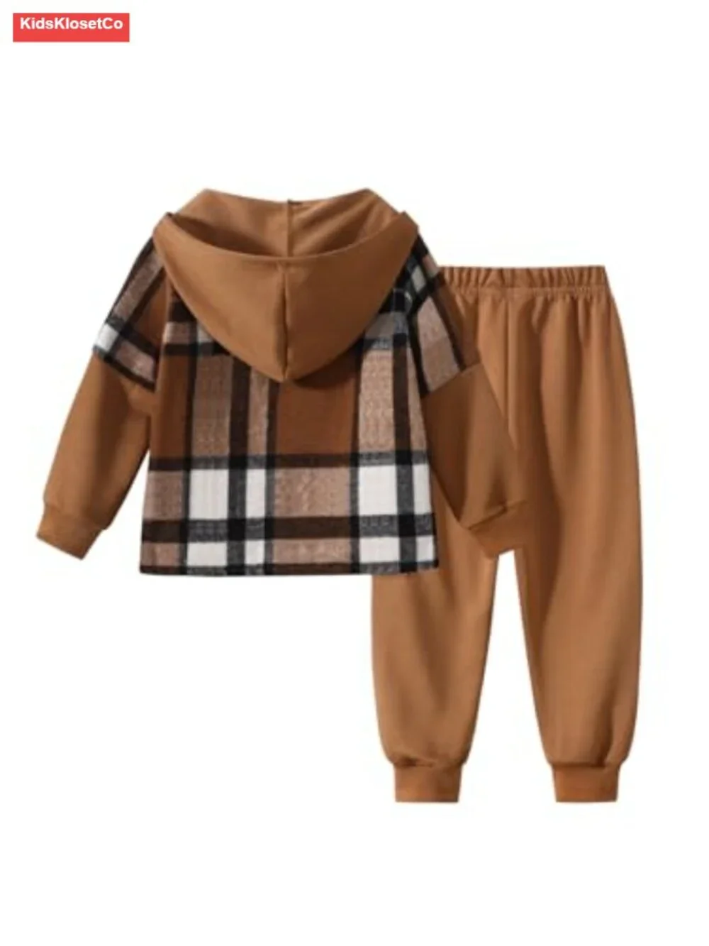 Boys 2 Piece Flannel Hoodie and Cargo Pants Set